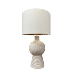 CAPELLE ΦΩΤΙΣΤΙΚΟ ΕΠΙΤΡΑΠΕΖΙΟ 31x31x55cm POLYRESIN OFF WHITE ΥΦΑΣΜΑ ΛΕΥΚΟ