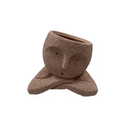 POLYFACE ΒΑΖΟ 18x13x15cm POLYRESIN TERRACOTTA
