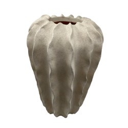 THORNY ΒΑΖΟ 24x24x28cm POLYRESIN ΜΠΕΖ