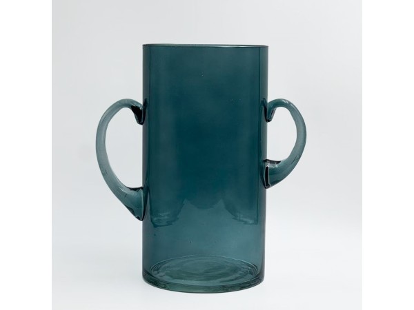 HANDLE ΒΑΖΟ 23x12x24cm ΓΥΑΛΙ ΜΠΛΕ HANDLE ΒΑΖΟ 23x12x24cm ΓΥΑΛΙ ΜΠΛΕ
