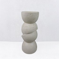 PHAROS II ΚΗΡΟΠΗΓΙΟ ΔΙΑΚΟΣΜΗΤΙΚΟ 11x11x25cm RESIN ΜΠΕΖ