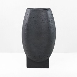 ORBIX I ΒΑΖΟ 20x13x35cm RESIN ΜΑΥΡΟ