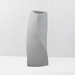 VOID III ΒΑΖΟ 17x15x39cm RESIN ΑΣΠΡΟ