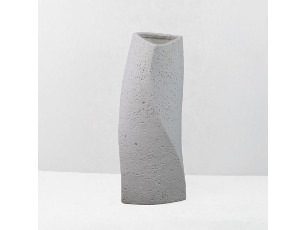 VOID III ΒΑΖΟ 17x15x39cm RESIN ΑΣΠΡΟ