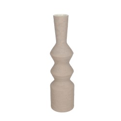 VIRELIA ΒΑΖΟ 15x15x60cm ΚΕΡΑΜΙΚΟ ΜΠΕΖ ΣΚΟΥΡΟ