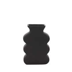 LUNO ΒΑΖΟ 19x8x28cm ΚΕΡΑΜΙΚΟ ΜΑΥΡΟ