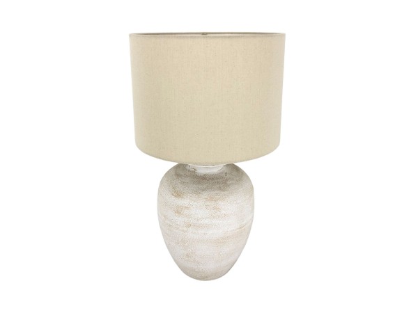 ORILIA ΦΩΤΙΣΤΙΚΟ ΕΠΙΤΡΑΠΕΖΙΟ 35x35x61cm ΜΕΤΑΛΛΟ ΛΕΥΚΟ ΜΠΕΖ ΚΑΜΒΑΣ