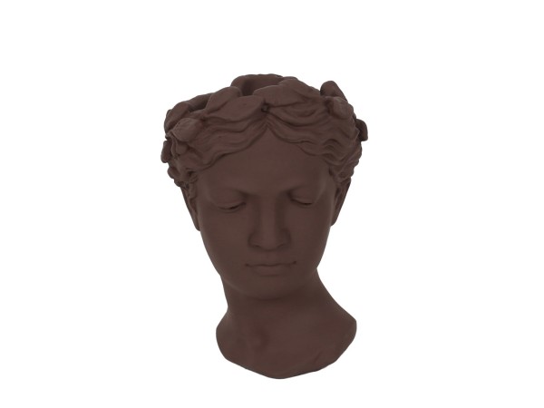 CEM ΒΑΖΟ 18x17x27cm CEMENT ΚΑΦΕ ΣΚΟΥΡΟ