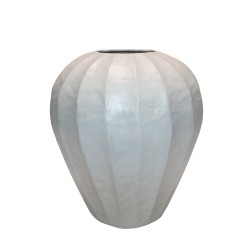 IVELLA ΒΑΖΟ 30x30x33cm ΑΛΟΥΜΙΝΙΟ OFF WHITE