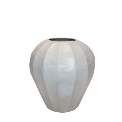 IVELLA ΒΑΖΟ 25x25x27cm ΑΛΟΥΜΙΝΙΟ OFF WHITE