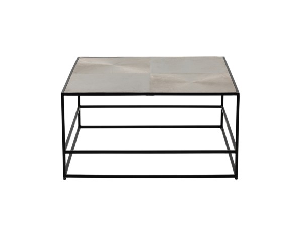 HADSTON COFFEE TABLE ΑΣΗΜΙ ΜΑΥΡΟ 80x80x40cm
