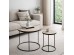PARKE COFFEE TABLE SET 2ΤΕΜ ΜΑΥΡΟ ΦΥΣΙΚΟ 48x48x45cm