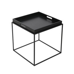 BUTLER SIDE TABLE ΜΑΥΡΟ 45x45x45cm