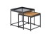 HARMONICA SIDE TABLE SET 2ΤΕΜ ΦΥΣΙΚΟ ΦΙΜΕ ΜΑΥΡΟ 50x50x49cm