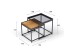 HARMONICA SIDE TABLE SET 2ΤΕΜ ΦΥΣΙΚΟ ΦΙΜΕ ΜΑΥΡΟ 50x50x49cm