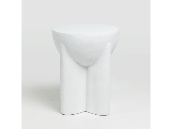 LITHOS HANDLE SIDE TABLE ΛΕΥΚΟ 36.5x36.5x46.5cm