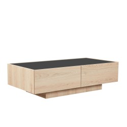 CUBIUS COFFEE TABLE ΦΥΣΙΚΟ ΦΙΜΕ ΜΑΥΡΟ 118x59x33cm