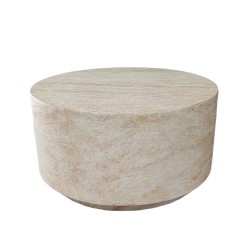 LITHOS ROUND COFFEE TABLE TRAVERTINE 70x70x36cm