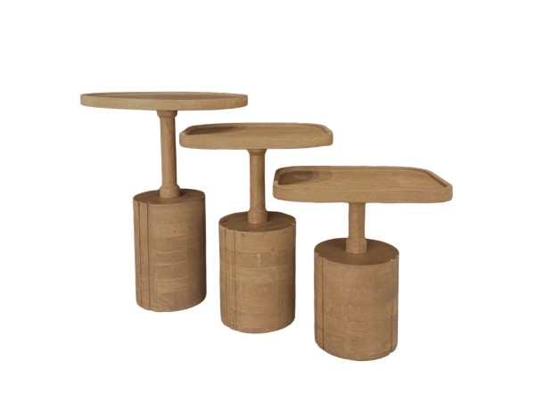 TETRIS COFFEE TABLE SET 3ΤΕΜ ΦΥΣΙΚΟ 45x45x60cm