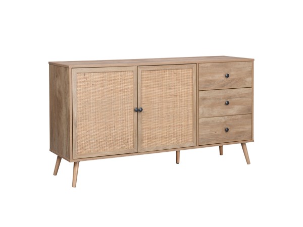 AMMOS ΜΠΟΥΦΕΣ 3ΣΥΡΤΑΡΙΑ ΦΥΣΙΚΟ ΜΕ RATTAN 150x39x79cm