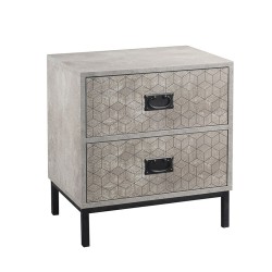 RUBIK ΚΟΜΟΔΙΝΟ 2ΣΥΡΤΑΡΙΑ CEMENT ΑΝΟΙΧΤΟ ΜΕ PATTERN 50x35x55cm