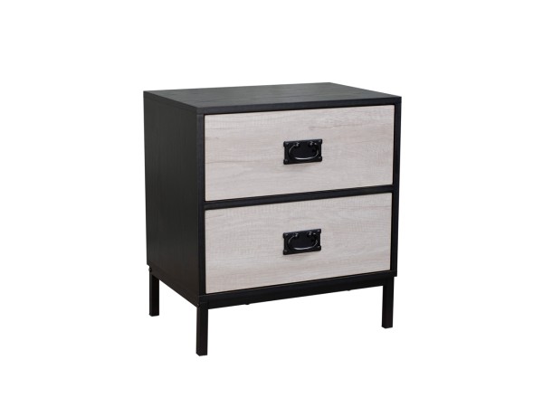 FACTORY ΚΟΜΟΔΙΝΟ 2ΣΥΡΤΑΡΙΑ ΜΑΥΡΟ OAK SONOMA DECAPE 50x35x55cm