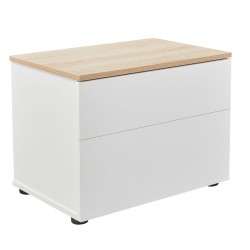 LUCIDO ΚΟΜΟΔΙΝΟ 2ΣΥΡΤΑΡΙΑ ΛΕΥΚΟ OAK ΦΥΣΙΚΟ 58x39x44.5cm