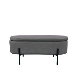 OVAL ΣΚΑΜΠΟ ΜΕ ΑΠΟΘ/ΚΟ ΧΩΡΟ ΓΚΡΙ 95x36x43cm