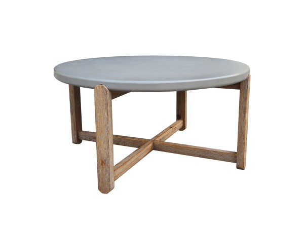 UBUD COFFEE TABLE CEMENT ΦΥΣΙΚΟ ΣΚΟΥΡΟ 81x81x40cm
