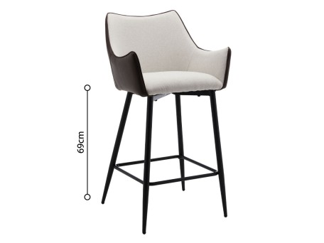 MALONE ΣΚΑΜΠΟ BAR ΓΚΡΙ ΑΝΟΙΧΤΟ ΚΑΦΕ ΣΚΟΥΡΟ 38x51x96cm