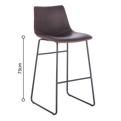 NUEVO XL ΣΚΑΜΠΟ BAR ΚΑΦΕ ANTIQUE WASHED ΜΑΥΡΟ 47x57x100cm