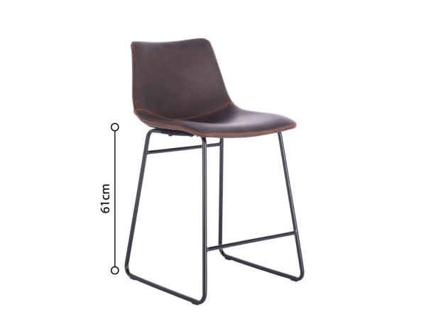 NUEVO ΣΚΑΜΠΟ BAR ΚΑΦΕ ANTIQUE WASHED ΜΑΥΡΟ 46x57.5x89cm NUEVO ΣΚΑΜΠΟ BAR ΚΑΦΕ ANTIQUE WASHED ΜΑΥΡΟ 46x57.5x89cm