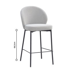LUNE ΣΚΑΜΠΟ BAR ΓΚΡΙ 48x53.5x95.5cm