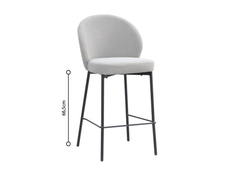 LUNE ΣΚΑΜΠΟ BAR ΓΚΡΙ 48x53.5x95.5cm