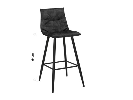 LINEA ΣΚΑΜΠΟ BAR ΑΝΘΡΑΚΙ 42x51x94cm