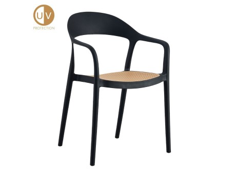 BISTROT ΚΑΡΕΚΛΑ ΜΑΥΡΟ ΦΥΣΙΚΟ 57x53x81.5cm