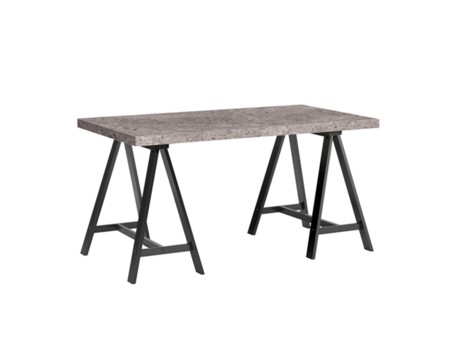 CAVALLETTO ΓΡΑΦΕΙΟ CEMENT ΜΑΥΡΟ 140x75x74cm