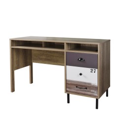 NUMBER ΓΡΑΦΕΙΟ 1ΠΟΡΤΑ SONOMA ΛΕΥΚΟ ΓΚΡΙ 120x48x75cm