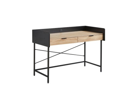 HOMI ΓΡΑΦΕΙΟ 2ΣΥΡΤΑΡΙΑ ΦΥΣΙΚΟ ΜΑΥΡΟ 123x60x86cm