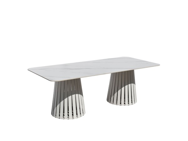 EURORA ΤΡΑΠΕΖΙ ΛΕΥΚΟ ΜΕ ΟΨΗ ΜΑΡΜΑΡΟΥ ΛΕΥΚΟ 220x100x75cm