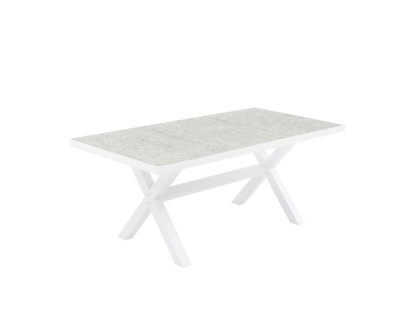 STABLE ΤΡΑΠΕΖΙ TERRAZZO ΛΕΥΚΟ 181x90.5x75cm