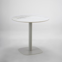 UNO ΤΡΑΠΕΖΙ BEIGE ΜΕ ΟΨΗ ΜΑΡΜΑΡΟΥ ΓΚΡΙ 80x80x74cm