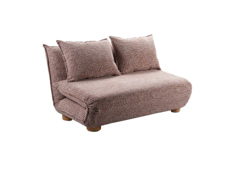 FUTON ΚΑΝΑΠΕΣ ΚΡΕΒΑΤΙ 2ΘΕΣΙΟΣ ΑΝΑΔΙΠΛΟΥΜΕΝΟΣ TERRACOTTA BEIGE ΜΕ PATTERN 141x87x76cm