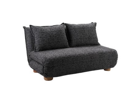 FUTON ΚΑΝΑΠΕΣ ΚΡΕΒΑΤΙ 2ΘΕΣΙΟΣ ΑΝΑΔΙΠΛΟΥΜΕΝΟΣ ΓΚΡΙ ΜΑΥΡΟ ΜΕ PATTERN 141x87x76cm