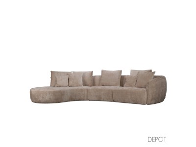 CURVO ΚΑΝΑΠΕΣ ΓΩΝΙΑ ΑΡΙΣΤΕΡΗ BEIGE CREMONA 14 412x162x92cm
