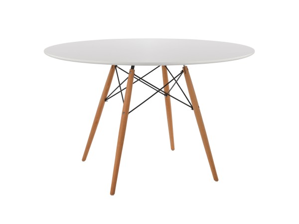 ΤΡΑΠΕΖΙ MINIMAL ΣΤΡΟΓΓΥΛΟ HM8454.01 MDF ΣΕ ΛΕΥΚΟ-ΠΟΔΙΑ ΟΞΙΑΣ ΣΕ ΦΥΣΙΚΟ Φ120Χ75Υεκ.