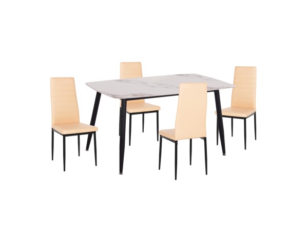 ΣΕΤ ΤΡΑΠΕΖΑΡΙΑΣ 5ΤΜΧ RAVEN HM21266.02 ΚΕΡΑΜΙΚΟ TOP CALACATTA--ΚΡΕΜ PU