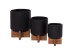 ΣΕΤ 3 ΓΛΑΣΤΡΕΣ ΜΕ TEAK ΒΑΣΕΙΣ TANTI HM4685.01 FIBER CEMENT ΣΕ ΜΑΥΡΟ ΧΡΩΜΑ