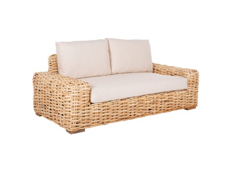 ΚΑΝΑΠΕΣ 2-ΘΕΣΙΟΣ TROPEL HM9809 ΞΥΛΟ MANGO-RATTAN ΦΥΣΙΚΟ-ΛΕΥΚΑ ΜΑΞΙΛΑΡΙΑ 192x88x70-85Υεκ.