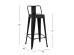 ΣΚΑΜΠΟ BAR ΜΕΤΑΛΛΙΚΟ MELITA ME ΠΛΑΤΗ ΜΑΥΡΟ ΜΑΤ 43Χ43Χ95Υεκ. HM8643.22